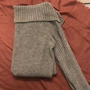 Grey Off The Shoulder Sweater Dress